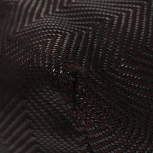 HERMES Kaba Chennai MM Hand Bag Canvas Leather Brown Silver Auth bs21951 - Picture 2 of 16